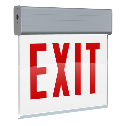 RAB Edgelit Chicago Exit 1-Face Emergency White Panel Aluminum Housing No Arrow (EXITEDGE-1WPCH/E)