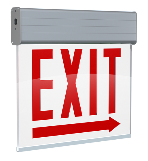 RAB Edgelit Chicago Exit 1-Face White Panel Aluminum Housing Right Arrow (EXITEDGE-1WPRACH)