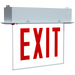 RAB LED Recessed Edge-Lit Exit Sign Single-Face No Arrows Red Letters White Panel Chicago Battery Backup White Housing (EXITEDGE-RE-1WPWCH/E)