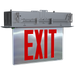 RAB LED Recessed Edge-Lit Exit Sign Single-Face No Arrows Red Letters Mirror Panel New York Aluminum Housing (EXITEDGE-RE-MPNY)