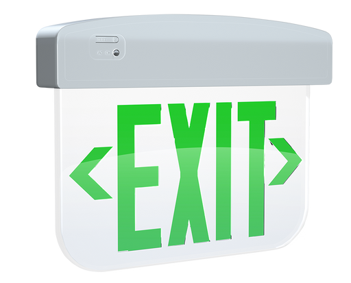 RAB Edgelit Plastic Exit 1-Face Green Letter Clear Panel White Housing (EXITEDGE34-1GW)