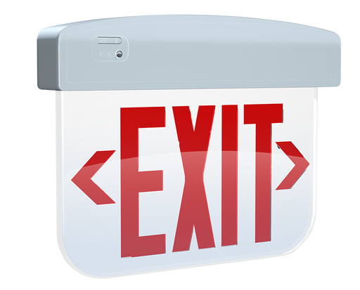 RAB Edgelit Plastic Exit 1-Face Red Letter Clear Panel White Housing (EXITEDGE34-1W)