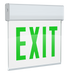 RAB Edgelit Exit 1-Face Emergency Green Letter Clear Panel White Housing Emergency Self-Test (EXITEDGE-1GWS/E)