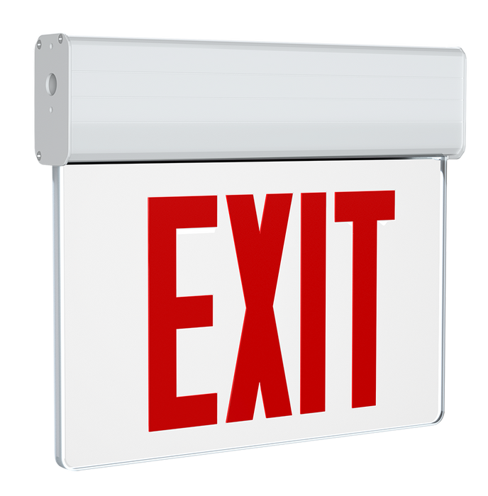 RAB Edgelit New York Exit 1-Face Emergency Red Letter Clear Panel White Housing (EXITEDGE-1WNY/E)
