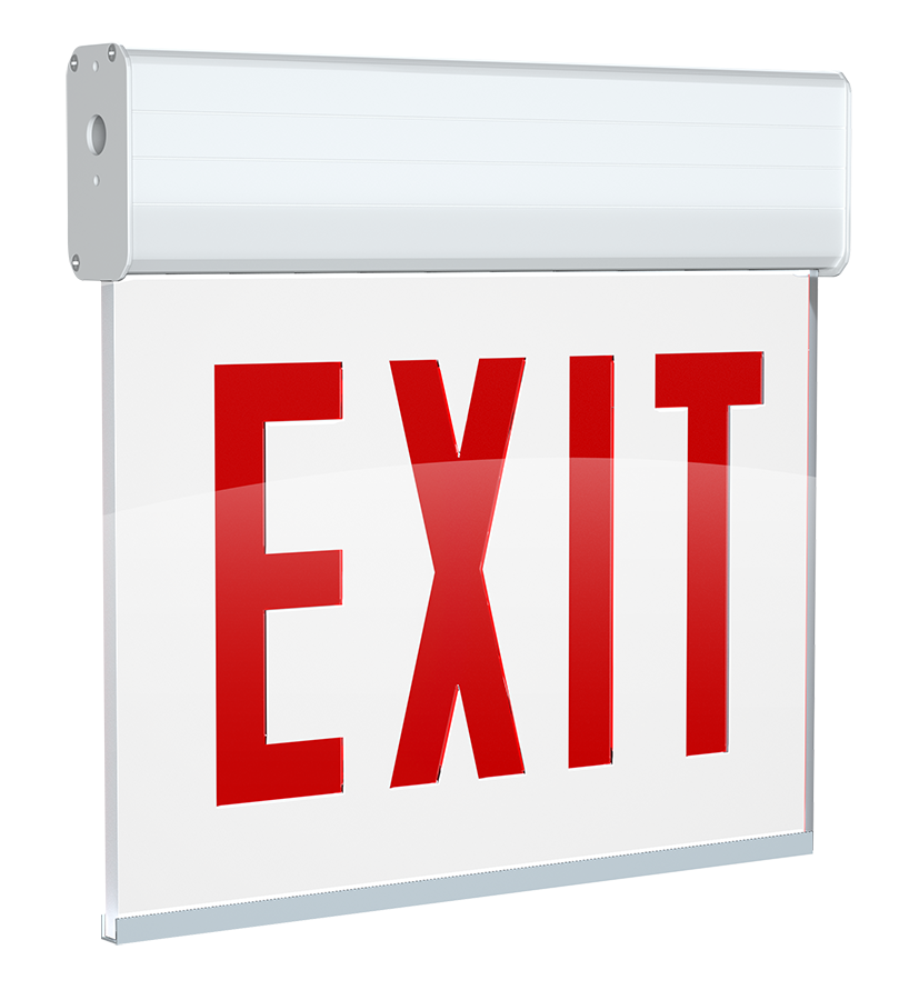 RAB EXITEDGE WPW Edgelit Exit 2 Face Red Letter White Panel White rab-exitedge-wpw-edgelit-exit-2-face-red-letter-white-panel-white