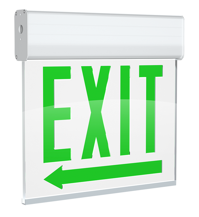 RAB Edgelit Chicago Exit 1-Face Emergency White Panel White Housing Left Arrow (EXITEDGE-1WPWLACH/E)