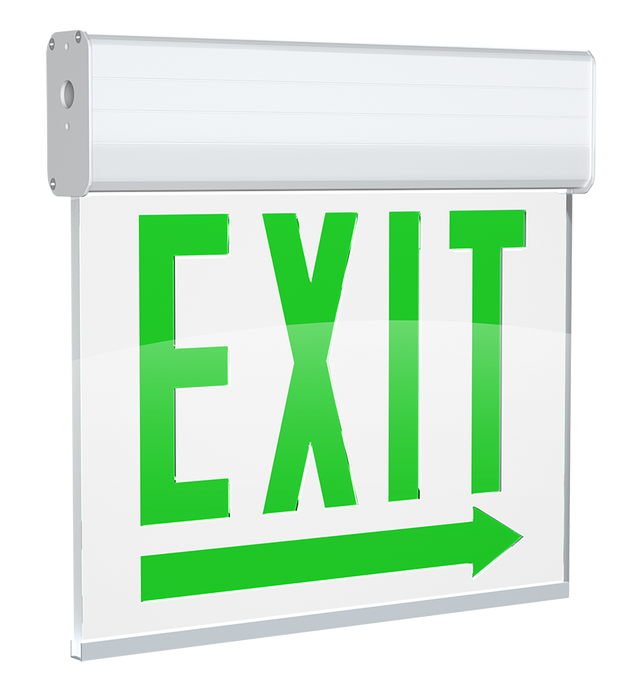 RAB Edgelit Chicago Exit 1-Face Emergency White Panel White Housing Right Arrow (EXITEDGE-1WPWRACH/E)