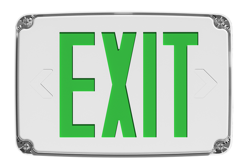RAB Outdoor Exit 1-Face Emergency Green Letter White Panel/White Housing Wet-Rated Cold-Weather (EXITOUT-GC)