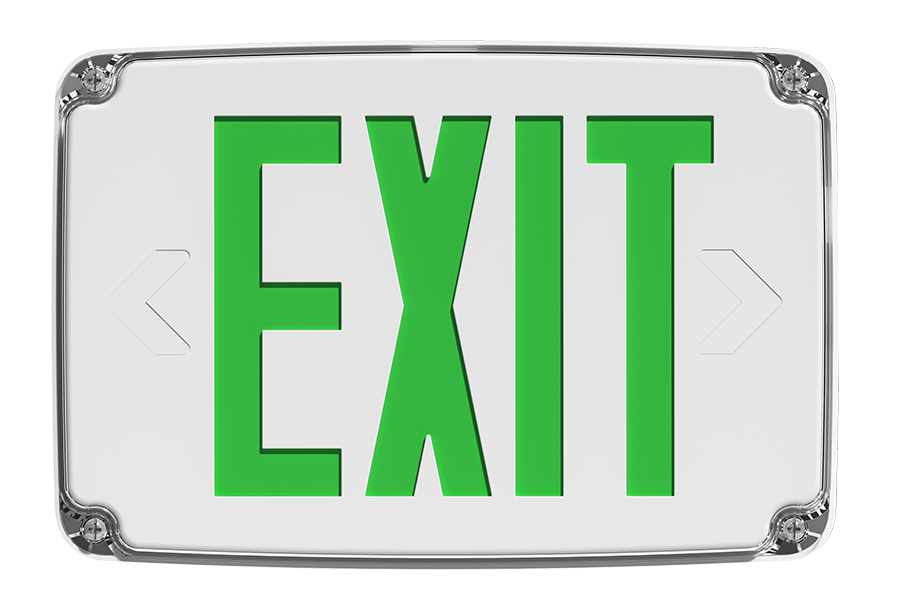 RAB Outdoor Exit 1-Face Emergency Green Letter White Panel/White Housing Wet-Rated Cold-Weather (EXITOUT-GC)