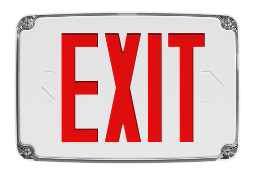 RAB Outdoor Exit 1-Face Emergency Red Letter White Panel/White Housing Wet-Rated Cold-Weather (EXITOUT-C)