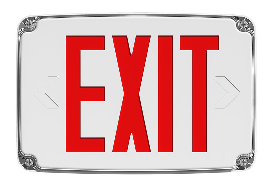 RAB Outdoor Exit 1-Face Red-Letter White Panel White Housing Wet-Location (EXITOUT)