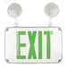 Exitronix Wet Location Polycarbonate Combination LED Exit Sign With Polycarbonate Lens Green Letters Universal Faceplate Nickel Cadmium Battery White (VEX-WPCR-U-G-WH)