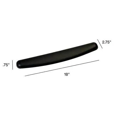 3M - 98096 Gel Wrist Rest Wr309Le With Antimicrobial Product Protect 25 Percent Recycled Content Leatherette Black 2.75 X 18.0 X 0.75 Inch (7000122510)