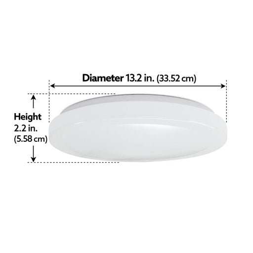 Feit Electric 13 Inch 3-In-1 White CCT Selectable 3000K/4000K/5000K Round Puff LED Ceiling Fixture (PF13/RND/4WY/WH)