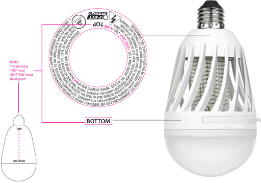 Feit Electric 9W Daylight 5000K E26 Base Cylinder Shape Bug Zapper Plus Light Bulb (C60/950CA/BZ/LED)