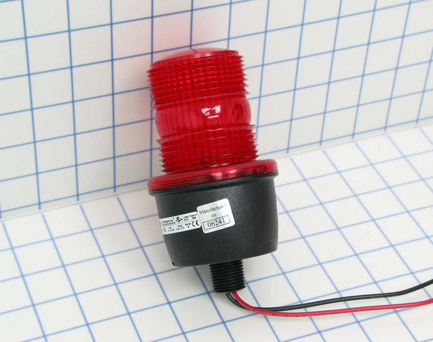 Federal Signal StreamLine Strobe Light Low Profile UL/cUL 12-48VDC Male Pipe Mount Red (LP3M-012-048R)