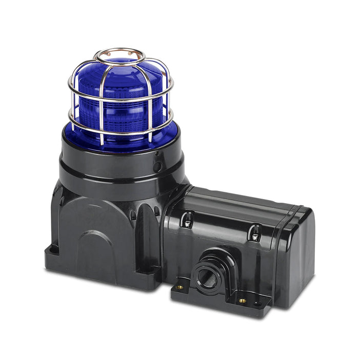 Federal Signal Global Series Strobe Light Hazardous Location UL And cUL CID2 Zone Listed 120VAC EX DE Surface Mount 21J Blue (G-STR-120-E-B)