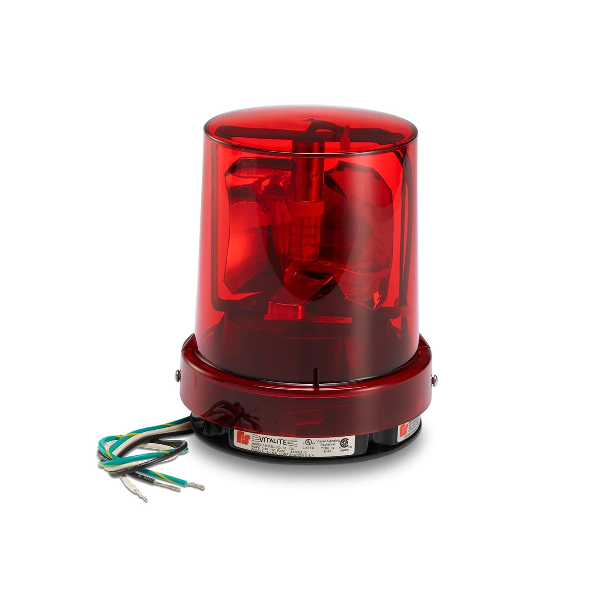 Federal Rotating Light Federal Signal 121SLED-120R Vitalite Rotating LED Warning Light Red ...