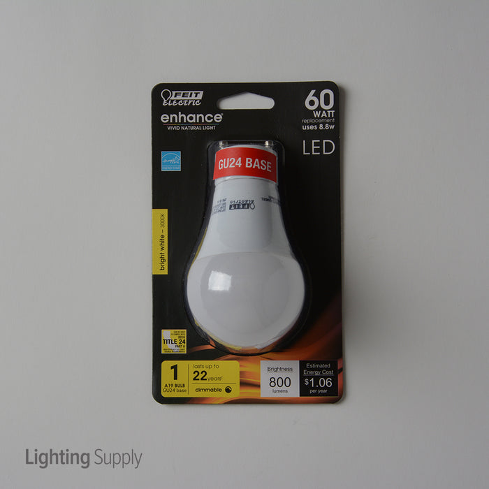 Feit Electric 8.8W A19 LED GU24 Base 3000K Dimmable 120V