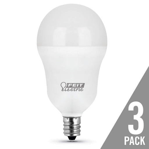 Feit Electric A15 40W Equivalent LED White Candelabra Base 2700K Bulb 3-Pack (A1540C/10KLED/3)