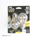 Feit Electric A15 Filament LED 40W Equivalent Dimmable Clear Medium Base 300Lm 2700K Bulb 2-Pack (BPA1540/827/LED/2)