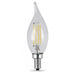 Feit Electric Filament LED 40W Equivalent Dimmable Bent Tip Candelabra Base Clear Decorative Bulb 300Lm 2700K Bulb 2-Pack (BPCFC40/827/LED/2)