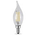 Feit Electric Filament 3.3W LED 60W Equivalent Dimmable  Bent Tip  Candelabra Base  Clear  Decorative Bulb  90 CRI 300Lm 5000K Bulb - 2 Pack (BPCFC40950CAFIL/2/RP)