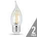 Feit Electric Filament LED 40W Equivalent Dimmable Bent Tip Medium Base Clear Decorative Bulb 300Lm 5000K Bulb 2-Pack (BPEFC40/850/LED/2)