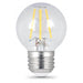 Feit Electric Filament LED 60W Equivalent Dimmable Medium Base Clear Globe G161/2500Lm 2700K Bulb 2-Pack (BPGM60/827/LED/2)