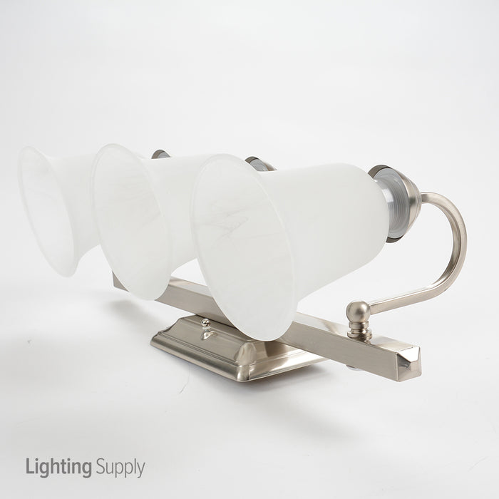 Feit Electric LED 3-Light LED Brushed Nickel Vanity With Alabaster Glass Bulb 3000K (73802)