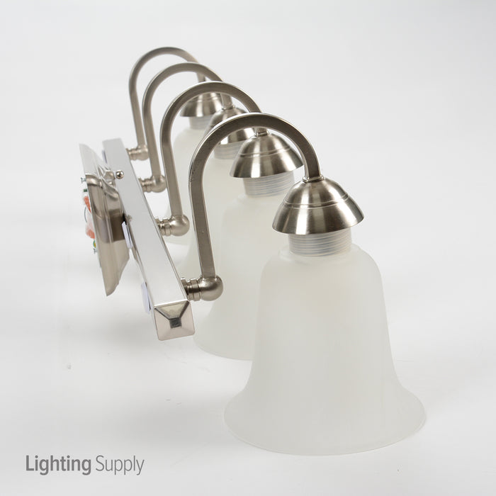Feit Electric LED 4-Light LED Brushed Nickel Vanity With Alabaster Glass Bulb 3000K (73805)