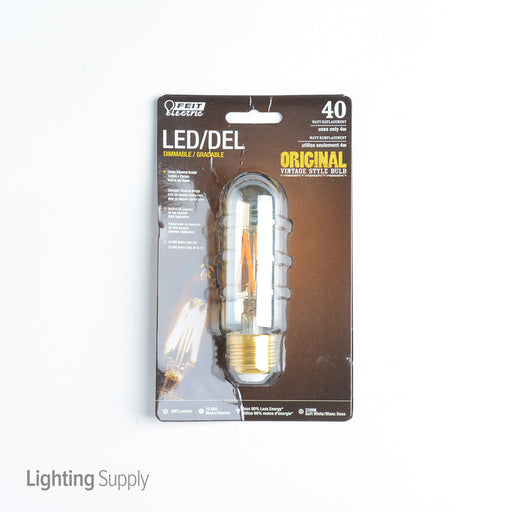 Feit Electric LED Vintage T10 Bulb 4W 120V 300Lm E26 Base 2100K (T10/VG/LED)