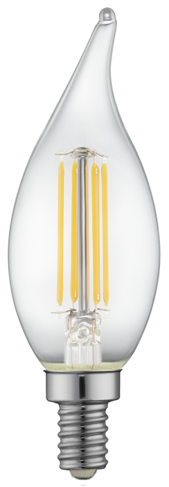 TCP LED Classic Filaments F11 40W Equivalent 2400K 300Lm 120V Dimmable 15000 Hours Clear E12 Base High CRI (FF11D4024E12SCL92)