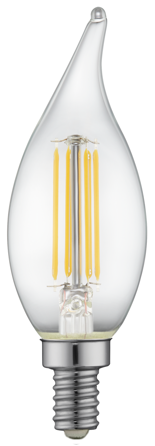 TCP LED Classic Filaments 4W F11 Dimmable 15000 Hours 40W Equivalent 3000K 300Lm E12 Base Clear 95 CRI (FF11D4030E12SCL95)