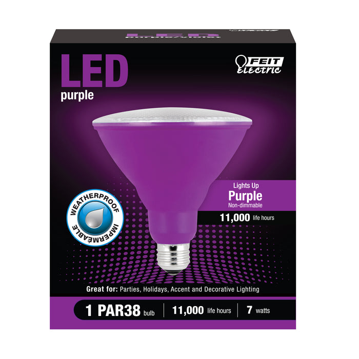 Feit Electric Purple PAR38 Non-Dimmable LED Reflector Light Bulb (PAR38/P/10KLED/BX)