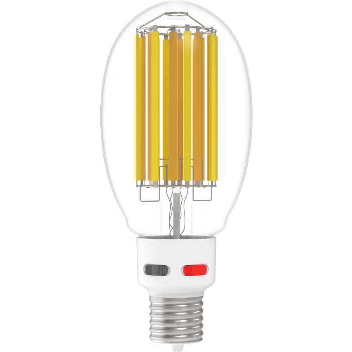 RAB LED Glass Filament HID ED37 Lamp Wattage/CCT Selectable 45W/38W/30W 3000K/4000K/5000K EX39 Base 80 CRI Dimmable (FHID-45S-EX39-8CCT)