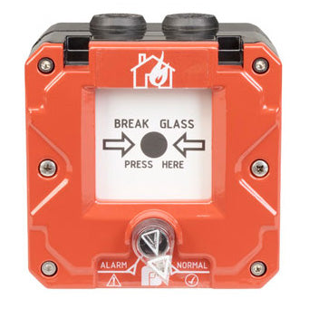 Federal Signal Call Point North America Fire Break Glass 1/2 NPT Red Dual Screw Terminal No Lift Flap Fire/FEU Fire/FEU ATEX/IECEx CE/UKCA UL/ULC UL/CUL (CP-BG-N-R-2-NFN-00-3)