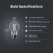 Feit Electric 8.8W Daylight 5000K E26 Base A19 Dusk To Dawn Filament LED Bulb (A800CL950CA/DD/LEDI)