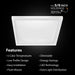 Feit Electric 7.5 Inch 10.5W [65W Equivalent] CCT Selectable 3000K/3500K/4000K/5000K/6500K White Square Flat Panel Ceiling Downlight (74208/6WYCA)