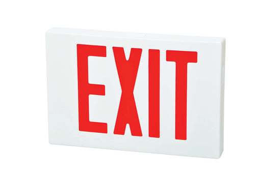 Fulham Firehorse Emergency Exit Sign Thin Profile LED White Housing Red Letters Battery Backup (FHEX21WREM)