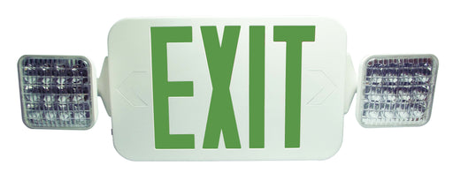 Fulham Firehorse Exit And Emergency Light Combination High Brightness LED White Housing Green Letters (FHEC33WG)