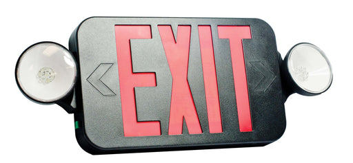 Fulham Firehorse Exit And Emergency Light Combination Mini LED Black Housing Red Letters (FHEC30BR)