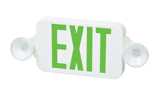 Fulham Firehorse Exit And Emergency Light Combination Mini LED White Housing Green Letters (FHEC30WG)