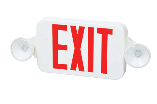 Fulham Firehorse Exit And Emergency Light Combination Mini LED White Housing Red Letters (FHEC30WR)