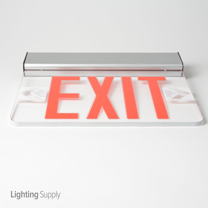 Fulham Firehorse NYC Approved Exit Sign LED Edge-Lit Aluminum Housing Single Face Battery Backup (FHNY23ASEM)