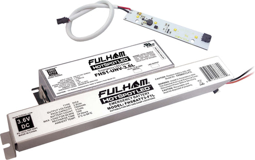 Fulham Hot Spot 1 Emergency Lighting Retrofit 3W 450Lm 360 Minute (FHS1-UNV-3.6L) And (1X) (FHS6AR3WL) FHSBATT3-F7L Linear Battery Pack (FHSKITT03LNFL)