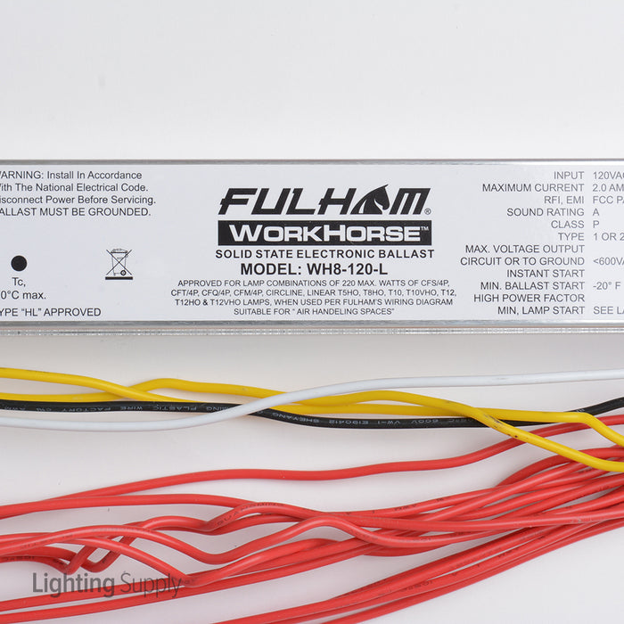 Fulham Instant Start Electronic Fluorescent Workhorse Ballast For (1-6) 220W Maximum Lamps Run At 120V (WH8-120-L)