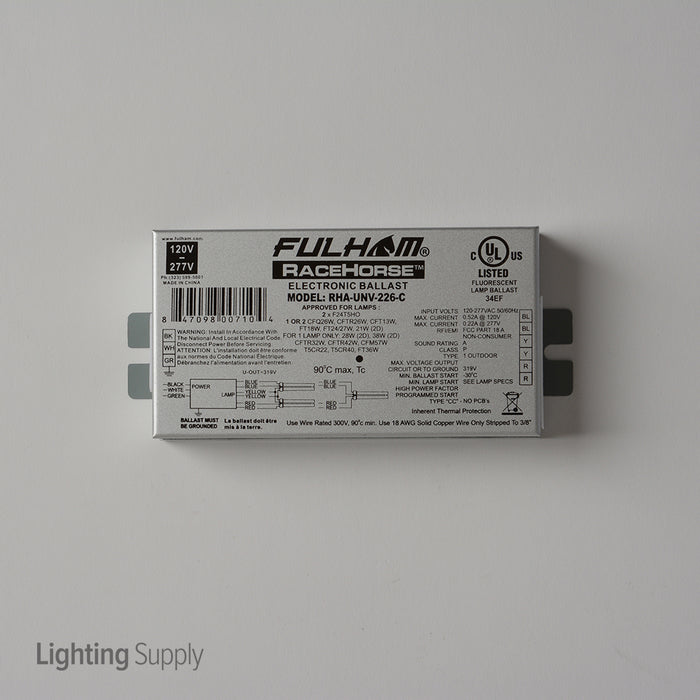 Fulham Racehorse A Compact Fluorescent Ballast Universal Voltage (PS) For 1 Or 2X26W Compact Fluorescent C Model (RHA-UNV-226-C)