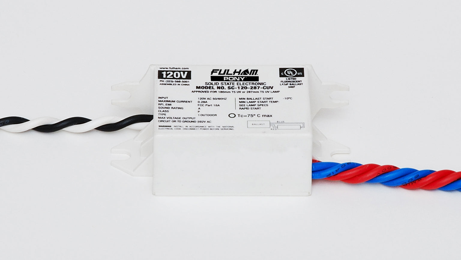 thumbnail image 2 of Fulham SC-120-115-CT8 Sugar Cube Ballast - 120V Rapid Start For F14-F17 T8 & T12 Fluorescent Lamps 2 of 5