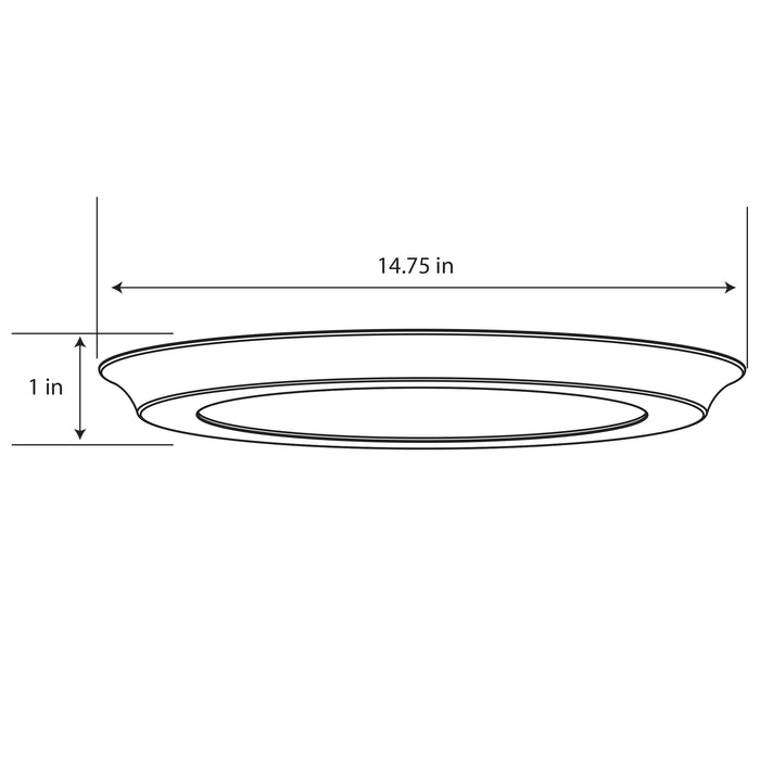 Feit Electric 15 Inch Round 3-In-1 CCT Selectable 3000K/4000K/5000K Nickel LED Ceiling Fixture (FP15D/4WY/NK)